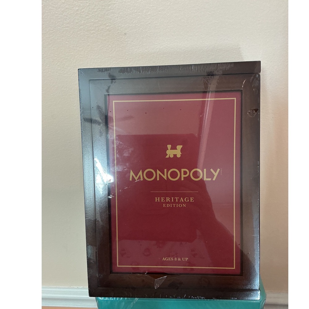 Monopoly Heritage Edition Board Game Walnut Stained Wood Box Ages 8 Plus 2-6 pla